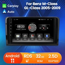 2.5D ekranowe radio samochodowe z androidem GPS odtwarzacz nawigacyjny Stereo dla mercedes-benz m-class W164 gl-class X164 ML GL ML350 ML500 GL320