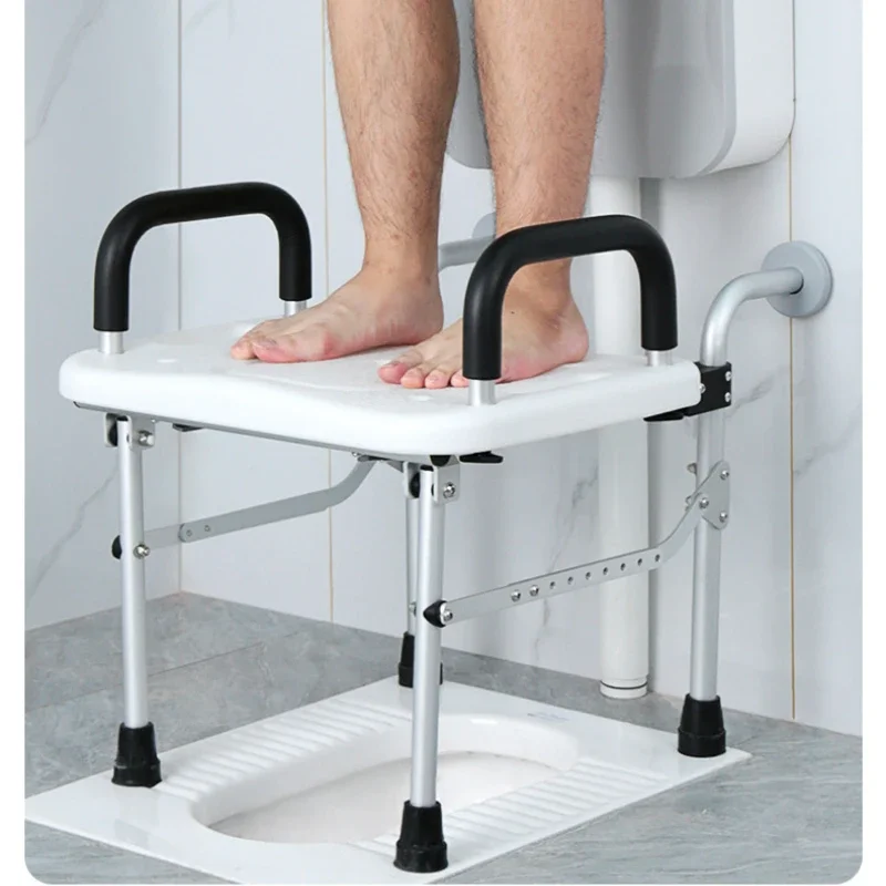 Portable Toilet Seat with Armrests - Anti-Splash, Foldable Aluminum Alloy, Easy Access Squat Stool for Pregnant Women 5