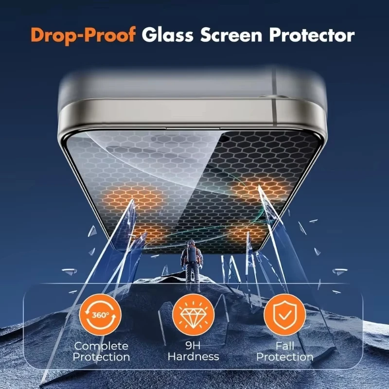 1-3 Stück Staubfreie HD Panzerglas Displayschutzfolien für iPhone 18 Pro Max 17 16 15 14 13 12 11 X XR XS Max 7 8 Plus Mini Glas – Detail 5