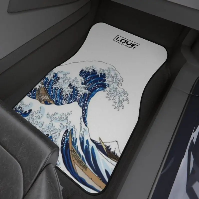 

Car Mats, Great Wave, Car Floor Mats, Car Mats Set, Aesthetic Kanigawa Japanese Wave Car Accessories Polyester Mat for Gift