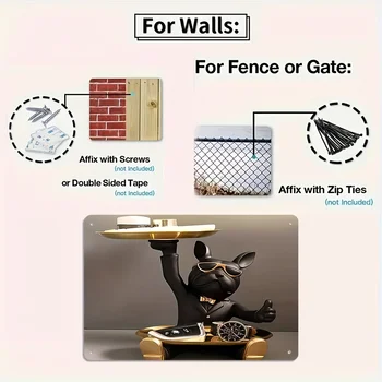 Vintage French Bulldog Metal Wall Art Sign 8x12 3