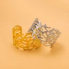 Exaggerated Large Flower Openwork Leaf Cuff Bracelet - Stainless Steel Anti-Oxidation for Women 6
