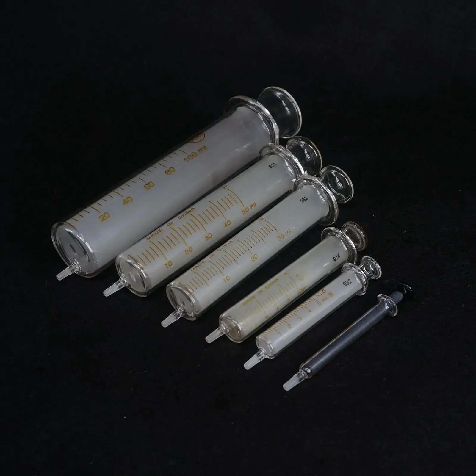 1ml 2ml 5ml 10ml 20ml 30ml 50ml 100ml Glass Syringe Injector Lab Sampler Standard Diameter Caliber Precision Medical