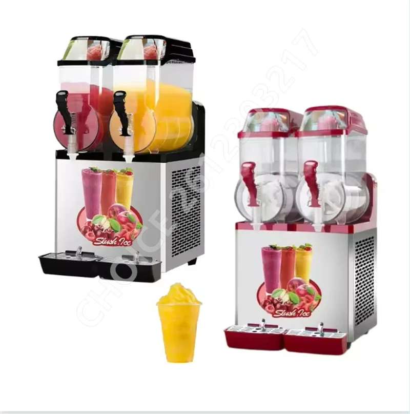 

Commercial Slushy Machine 2x12L Frozen Drink Margarita Slush Making Italia 2 Bowls Ice Slushie Maker Snow Melting Maker