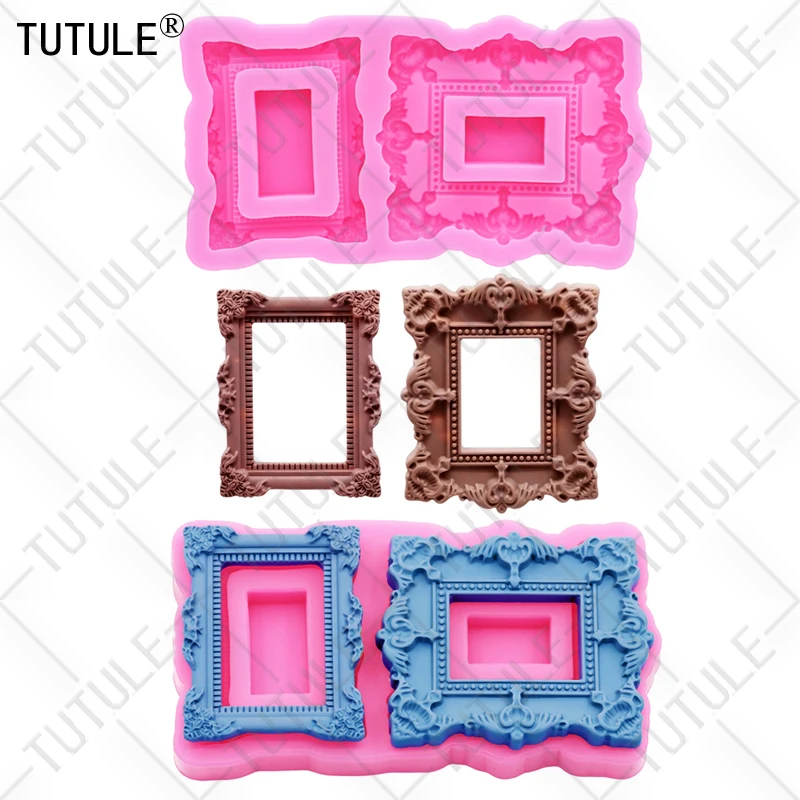 Description Picture 2 of itemPhoto frames Cake Decorating Tools Chocolate Cake Border Silicone Molds Kitchen Baking Moulds DIY polymer clay silicone mould