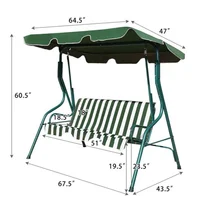 Outdoor Swing Canopy Patio Swing Chair 3 Person Canopy Hammock，40 Lbs，66.9"L X 43.3"W X 60.3"H 5