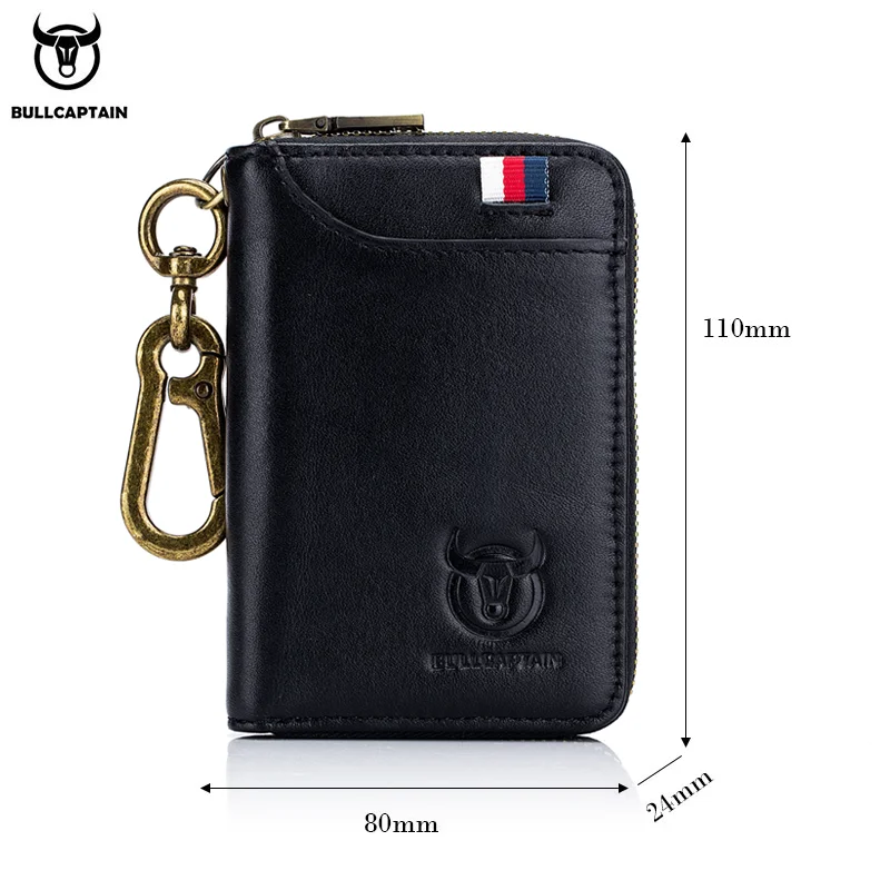 Leather Men's Key Bag Fashion Storage Bags Car Cover Compact Mini Card Holder Coin Purse Man Butler Keychain