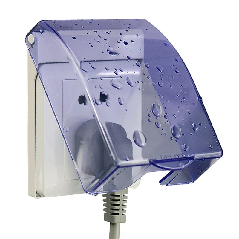 Self-adhesive 86 type wall socket waterproof box nail-free glue paste Doorbell board panel Cover switch Button protection Cover