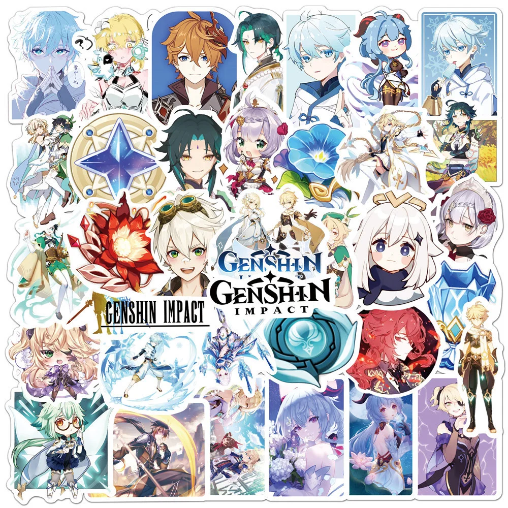 

10/30/50PCS New Anime Game Genshin Impact Graffiti Stickers Suitcase Guitar Car Computer Waterproof Stickers Wholesale