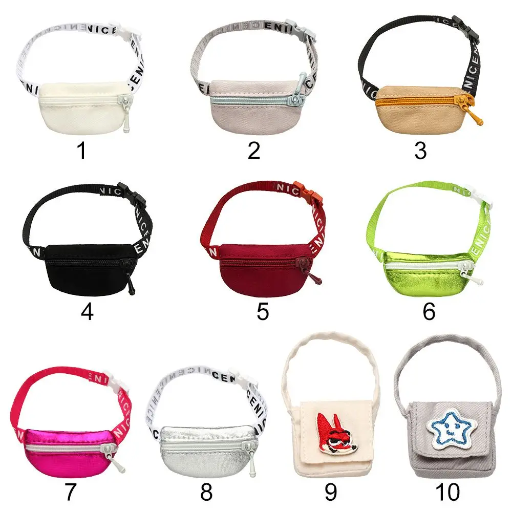 Vest Cloth Bag PU Leather Bag Purse Dollhouse 1/6 1/8 1/12 Dolls Backpack OB11 Doll Accessories Kids Toys Fashion Accessory 5