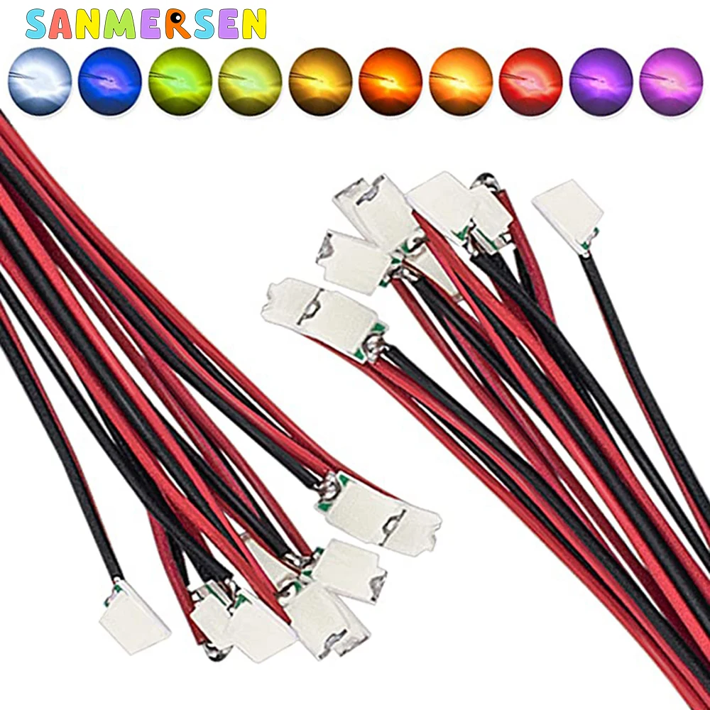 10pcs/bag 0402 0603 SMD Lamp Wired Micro Litz Led Pre-Soldered Chip ...