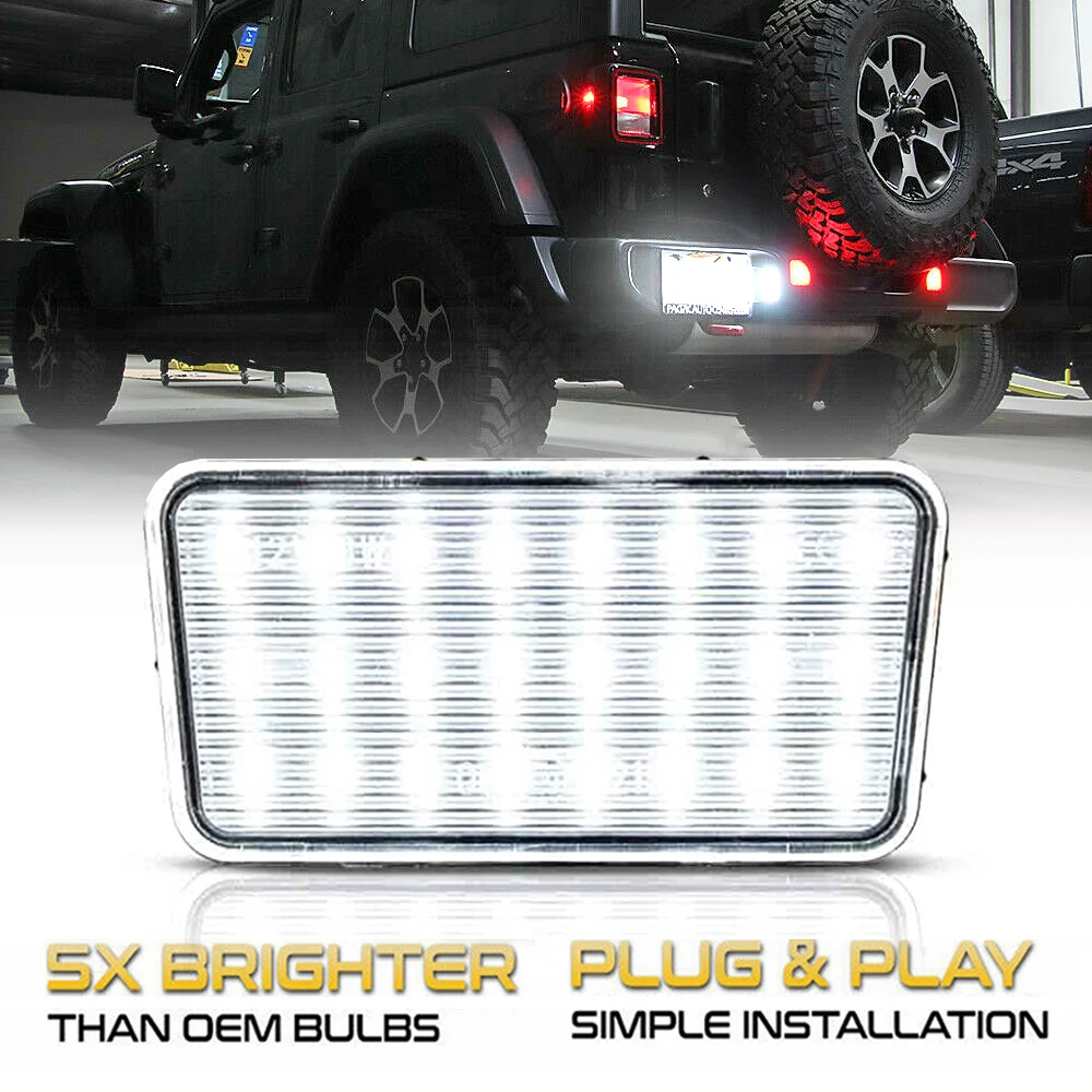 1Pc Lampade Targa A Led Ad Alta Luminosità Con Luce Targa Per Jeep Wrangler Jl 11.2017-12.2022 Oem 68310837Aa