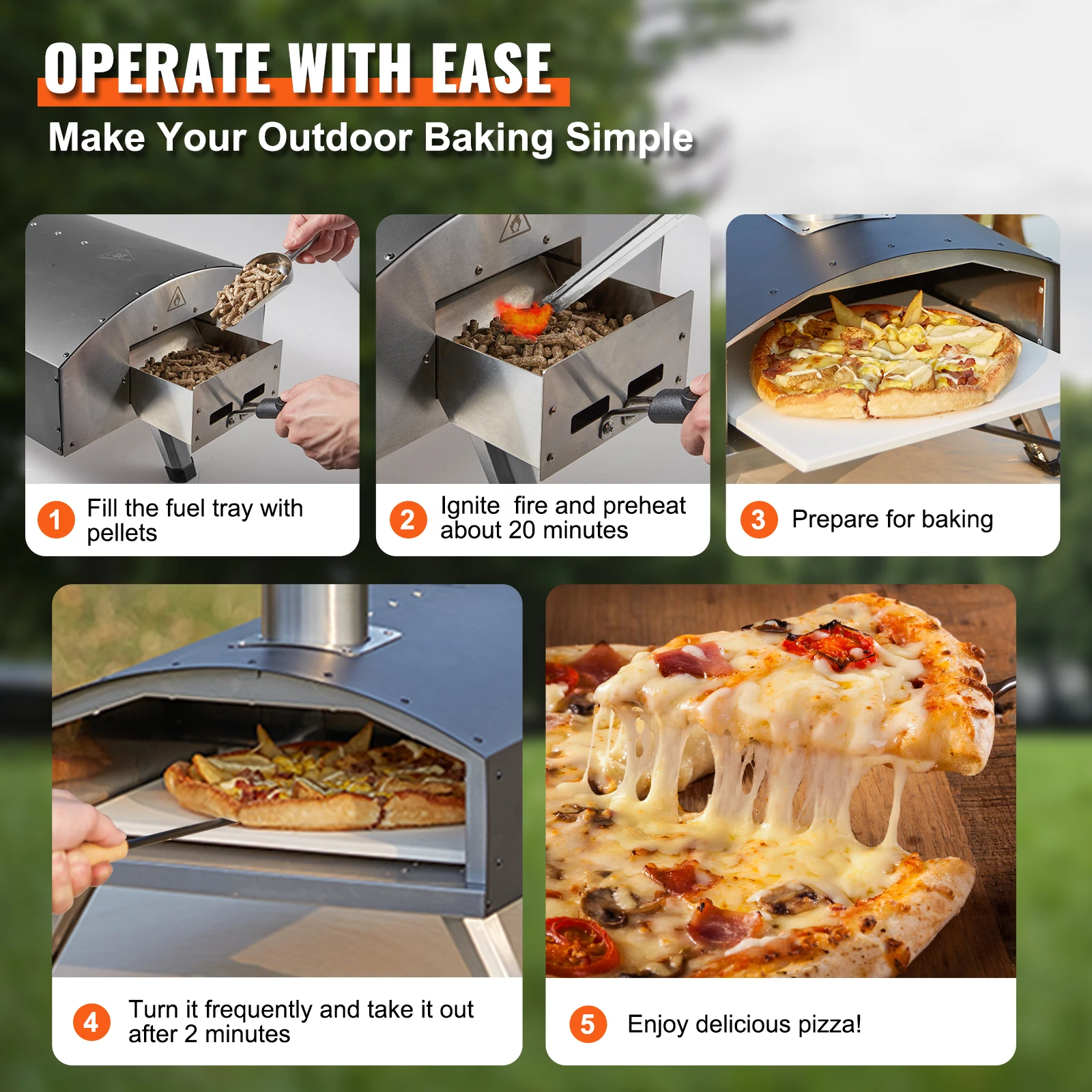 Portable Pizza Oven 12" for Backyard Outdoor Camping