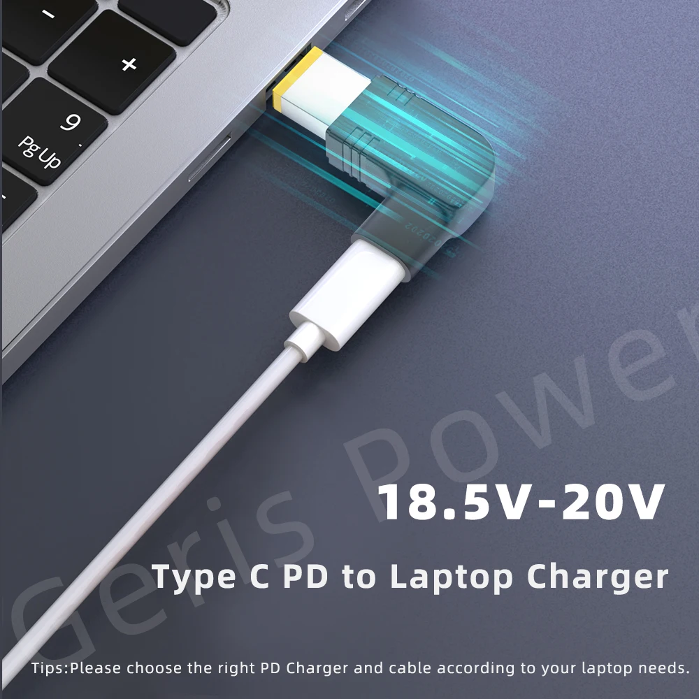 Universal Laptop Power Adapter Converter - USB Type C Female to Male DC Plug