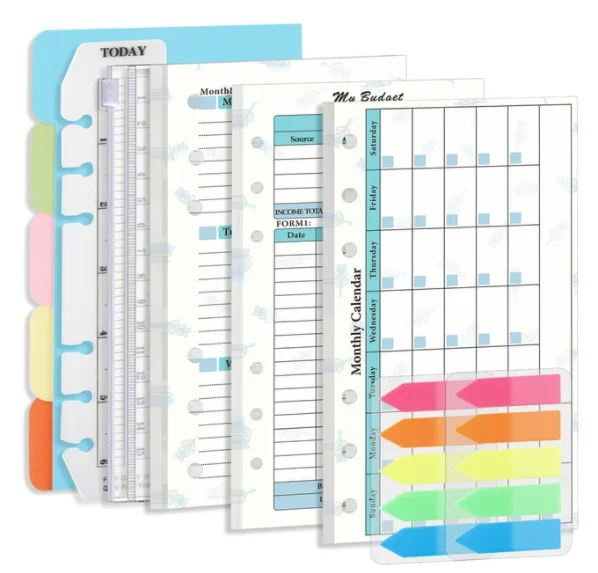 A6 Budget Binder Planner Strap Macaron Colorful Leather DIY Binding