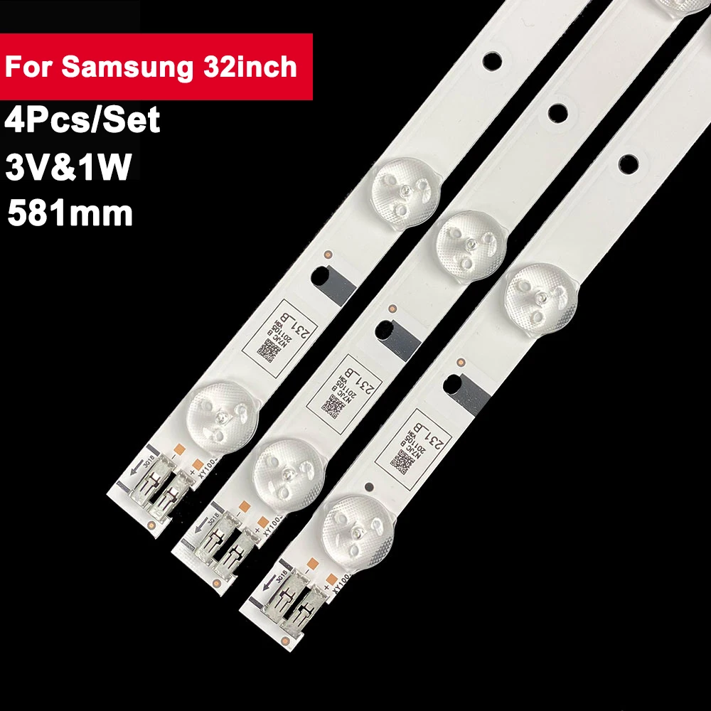 4pcs TV Led Backlight Strip For SAMSUNG 2012SVS32 3228 HD 08 REV1.6 UA32EH4500 UA32EH4000 UA32EH4030 UN32EH4050 UA32EH4000R 630mm 3v tv led backlight strip for samsung 32inch samsung 2015arc320 3228 art7 rev1 0 lm41 00175a 32vle5527 32vle6565 32vle55