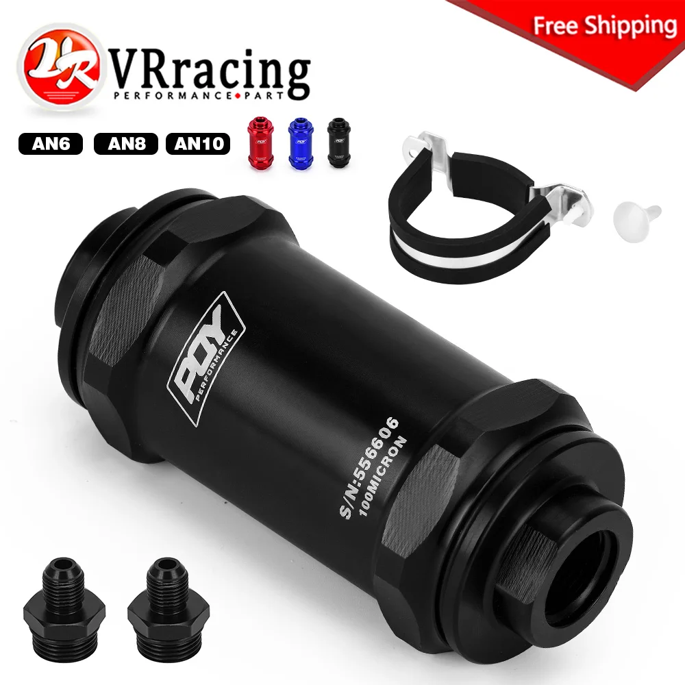 Motorcycle Fuel Filter,Fuel Filter,Fuel Filter Water Separator PQY AN6 / AN8 / AN10 Inline with 100 Micron Stainless steel element and PQY sticker