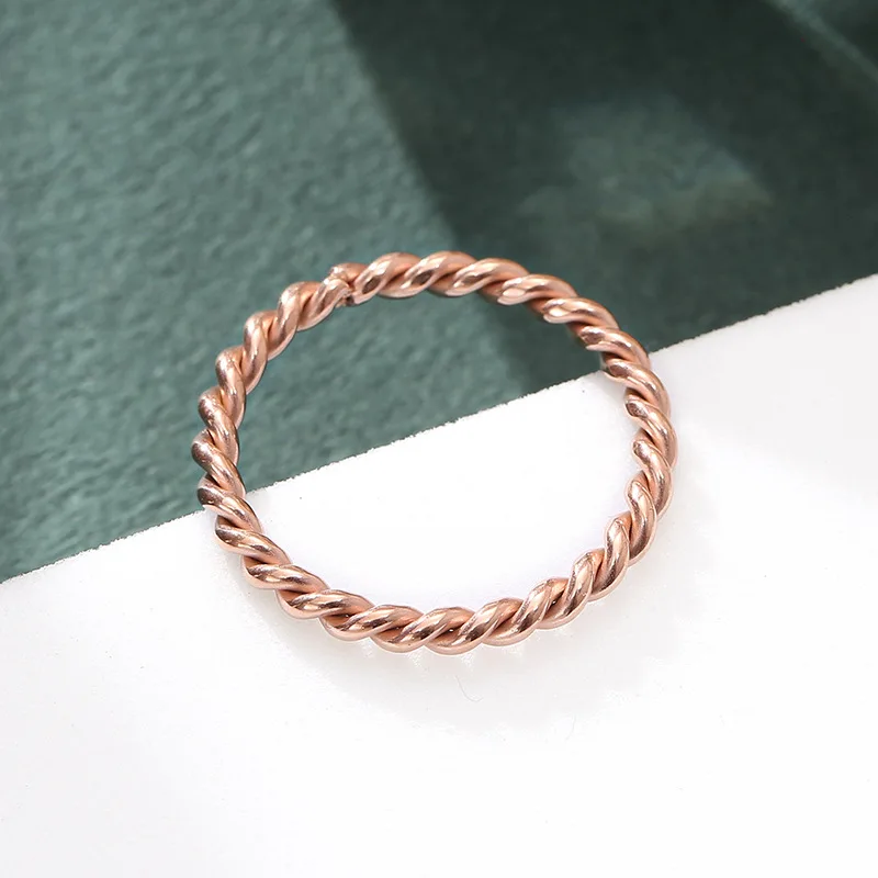 Women Wedding Party Ring 2 mm Twisted Stainless Steel gold color ring stainless steel ring,finger ring,wedding rings,wedding ring