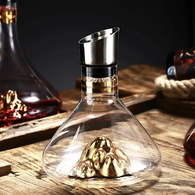 1500ML Iceberg Whisky Wine Decanter Handmade Lead-free Crystal Wine Pourer Carafe Thickened Dispenser Pot Bar Accessories