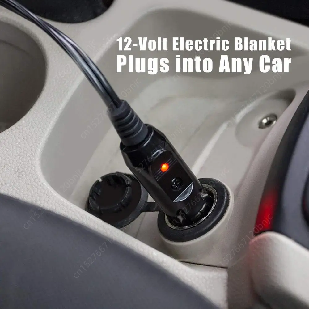 Car Heated Blanket Constant Temperature Heating Blanket 12V Heated Safety Timer Car Heating Pad Fleece Car Blanket for RV Caravan Camper
