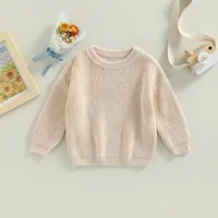 Infant Baby Boys Girls Long Sleeve Pullovers Toddler Crew Neck Sweater Toddler Cotton Fall Clothes Jumpers Tops Knitwear 1