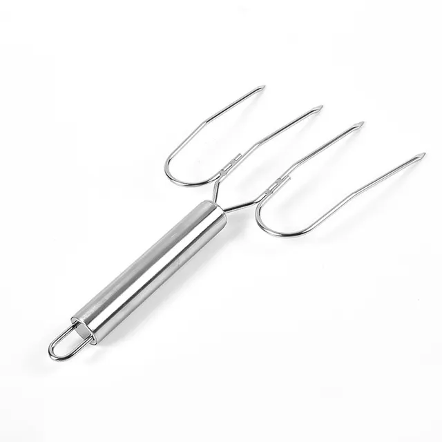 1pc Stainless Steel Fork Barbecue Fork Barbecue Skewer Chicken Wing Fork Barbecue Fork BBQ Outdoor Camping Barbecue Tool_voghion.com