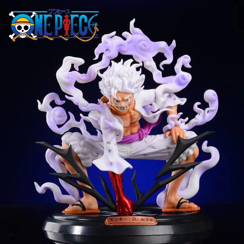  One Piece Luffy Gear 5 Figure Sun God Nika Anime Action  Figurine PVC Statue Model Collection Doll Desk Decoration Toys Kids Gift :  玩具和遊戲