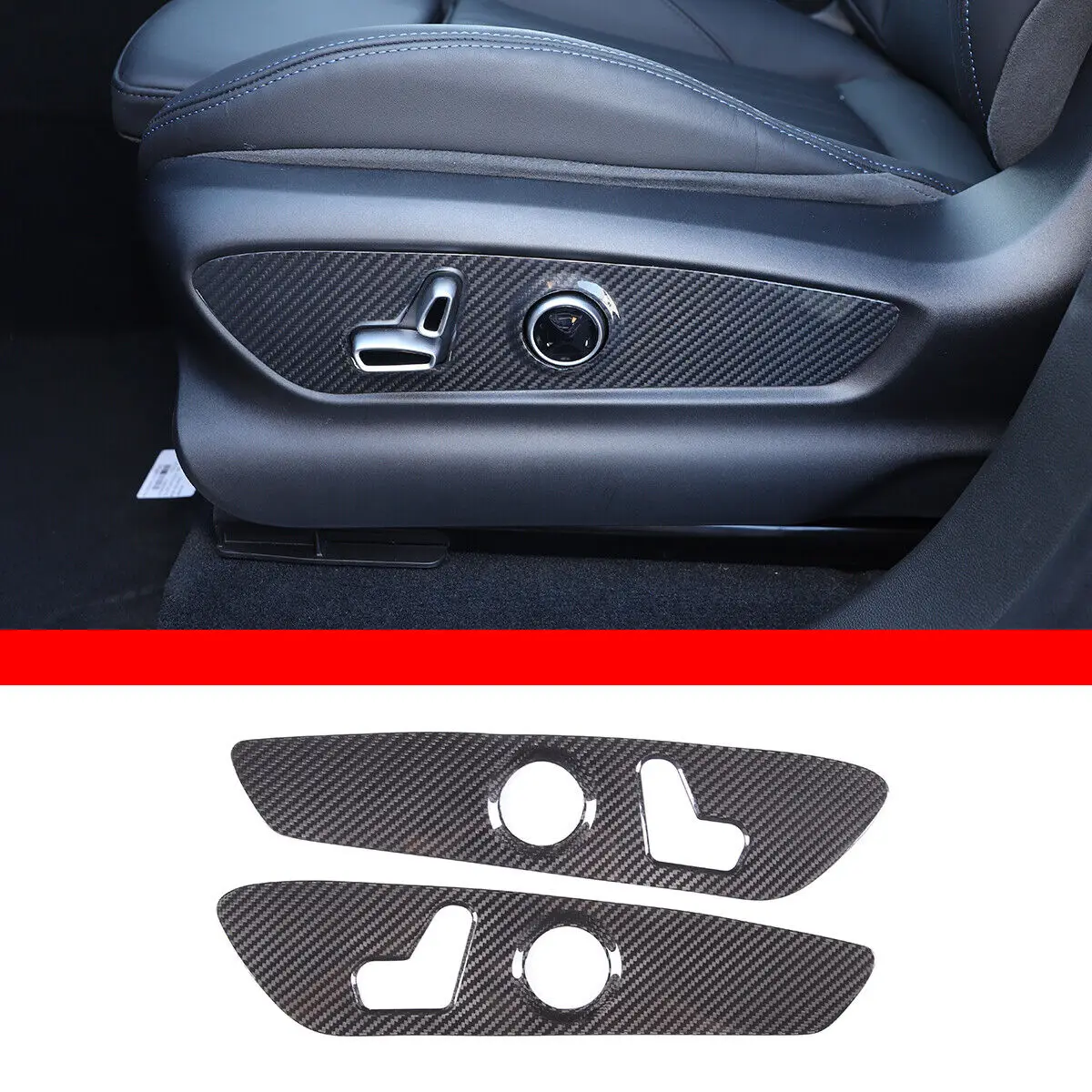 

Real Carbon fiber Car Front Seat adjustment Trim Cover Fit For Maserati Grecale 2023-2024