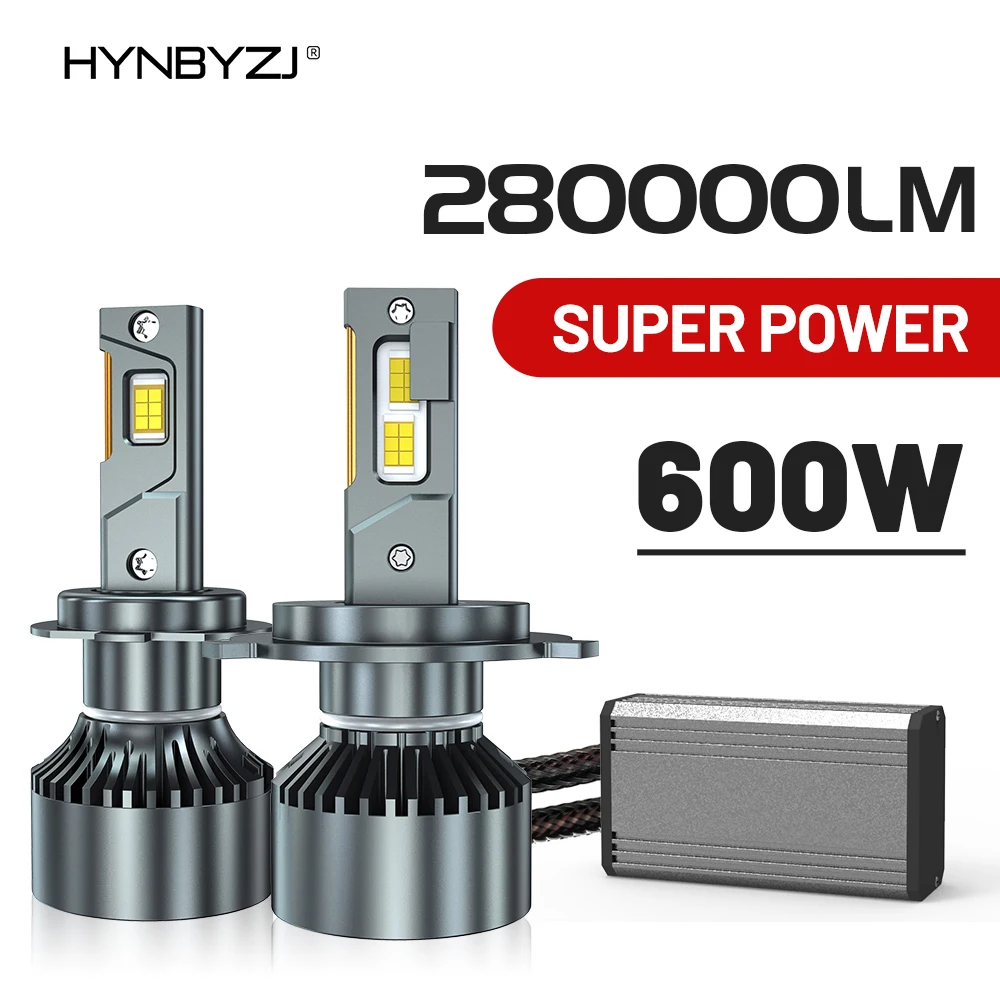 

HYNBYZJ H7 Led Headlight 6000K H1 H4 H8 H11 Led Bulb Fog Light 9012 Hir2 9005 HB3 9006 HB4 Auto Lamp 280000LM 600W Turbo 6000K