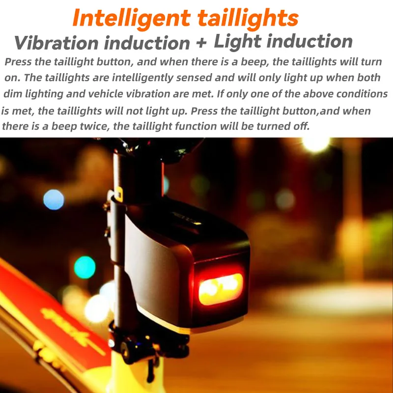 Bicycle intelligent tail light anti-theft alarm waterproof