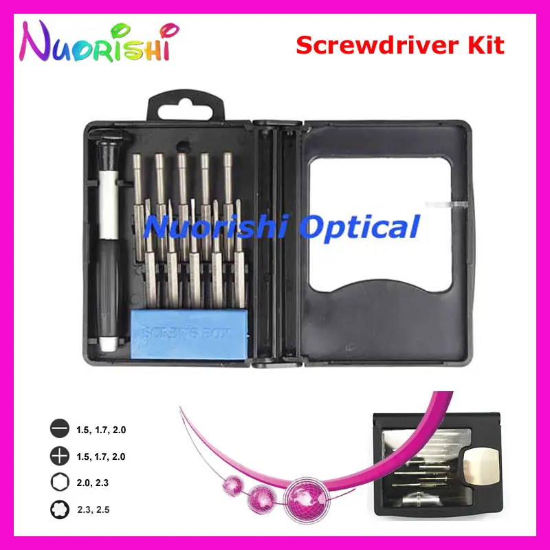 

SS1003 Glasses Eyewear Spectacle Repairing Screwdriver Kit Pocket Tool Set With 10pcs Replaceable Bits