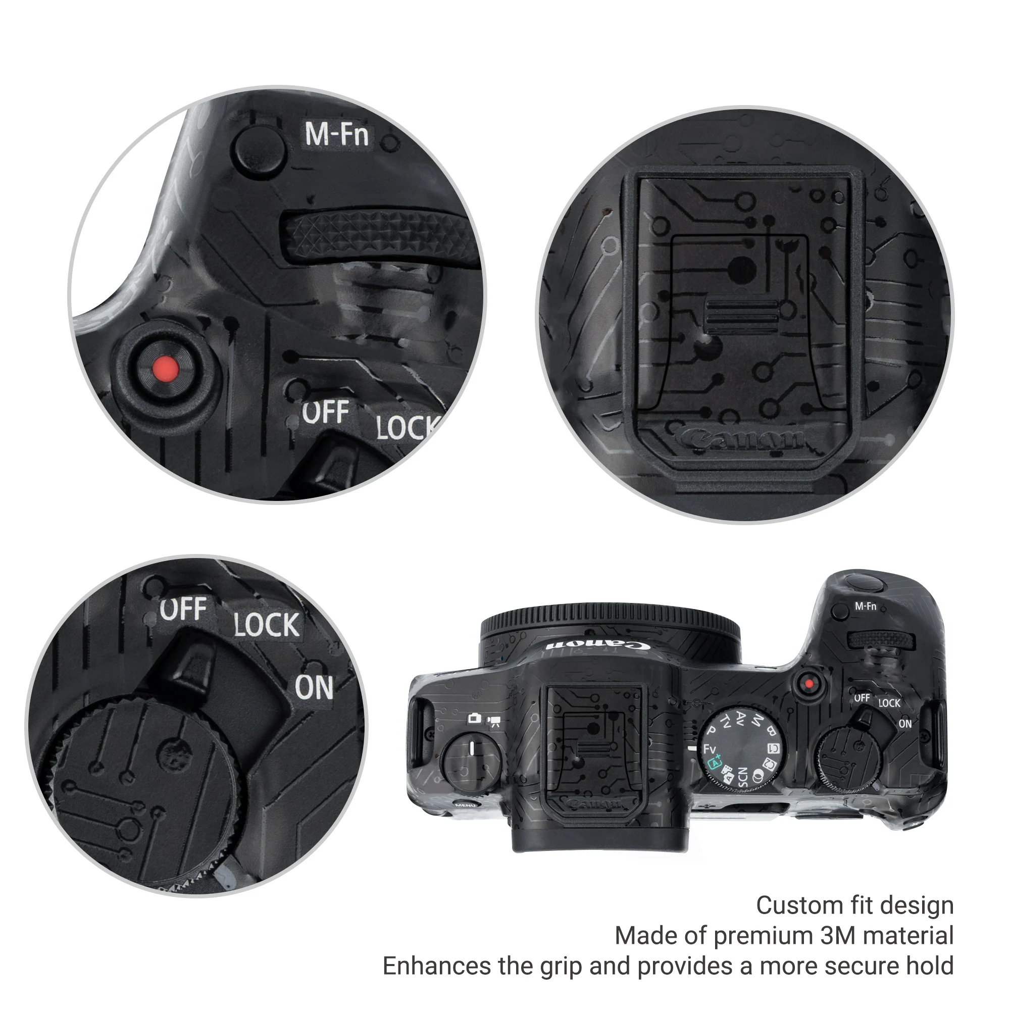 Jjc Eos r8 Corpo da Câmera Adesivo Protective Skin Film Kit para Canon Eos r8 Anti-scratch Film Câmera 3m Sticker Sombra Negra - Image 2