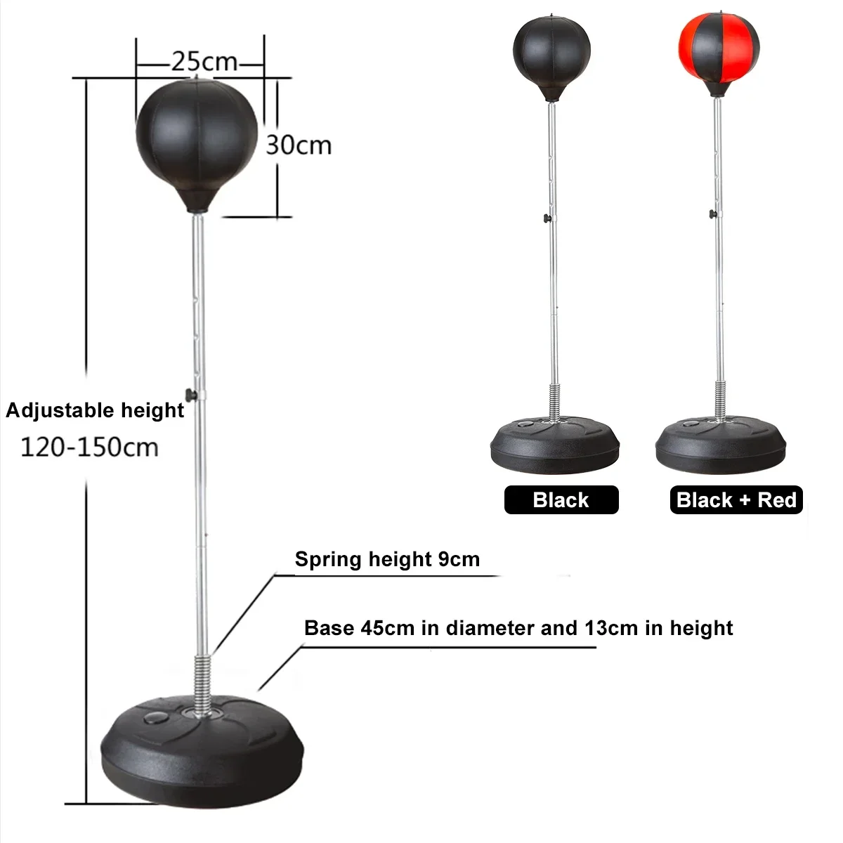 120-150cm Adjustable Standing Punch Bag Speed Ball Set with Boxing Gloves Boxing Bag with Stand Punching Ball Sport for Gym