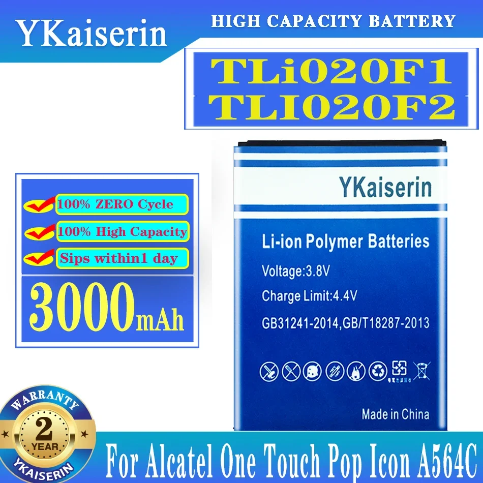 

YKaiserin TLi020F1 3000mah Replacement Battery For TCL J720 J720T J726T J728T Alcatel One Touch Pop 2 Pop2 5042d C7 OT 7040