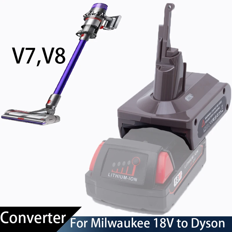 Tool Battery Adapter for Milwaukee 18V to Dyson V7, V8 Li-Ion Battery Adapter Portable Vacuum Cleaner Battery Converter make up bag portable hair dryer bag dustproof bag travel bags organizer pouch hair dryer case for dyson airwrap