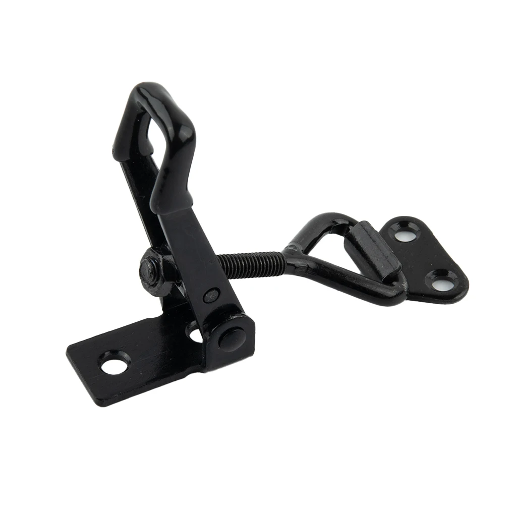 

GH-4001 Black Adjustable Toggle Clamp Steel Hasp Catch Clip Quick Fixture 220lbs For Handle-less Boxes Cabinets Lockers Doors