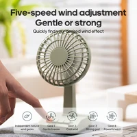 KINSCOTER Ventilateur de bureau vintage 2000mAh 90 °   Mini ventilateur rechargeable inclinable et réglable, 5 vitesses, pour la maison/le bureau/les étudiants/les cadeaux 4