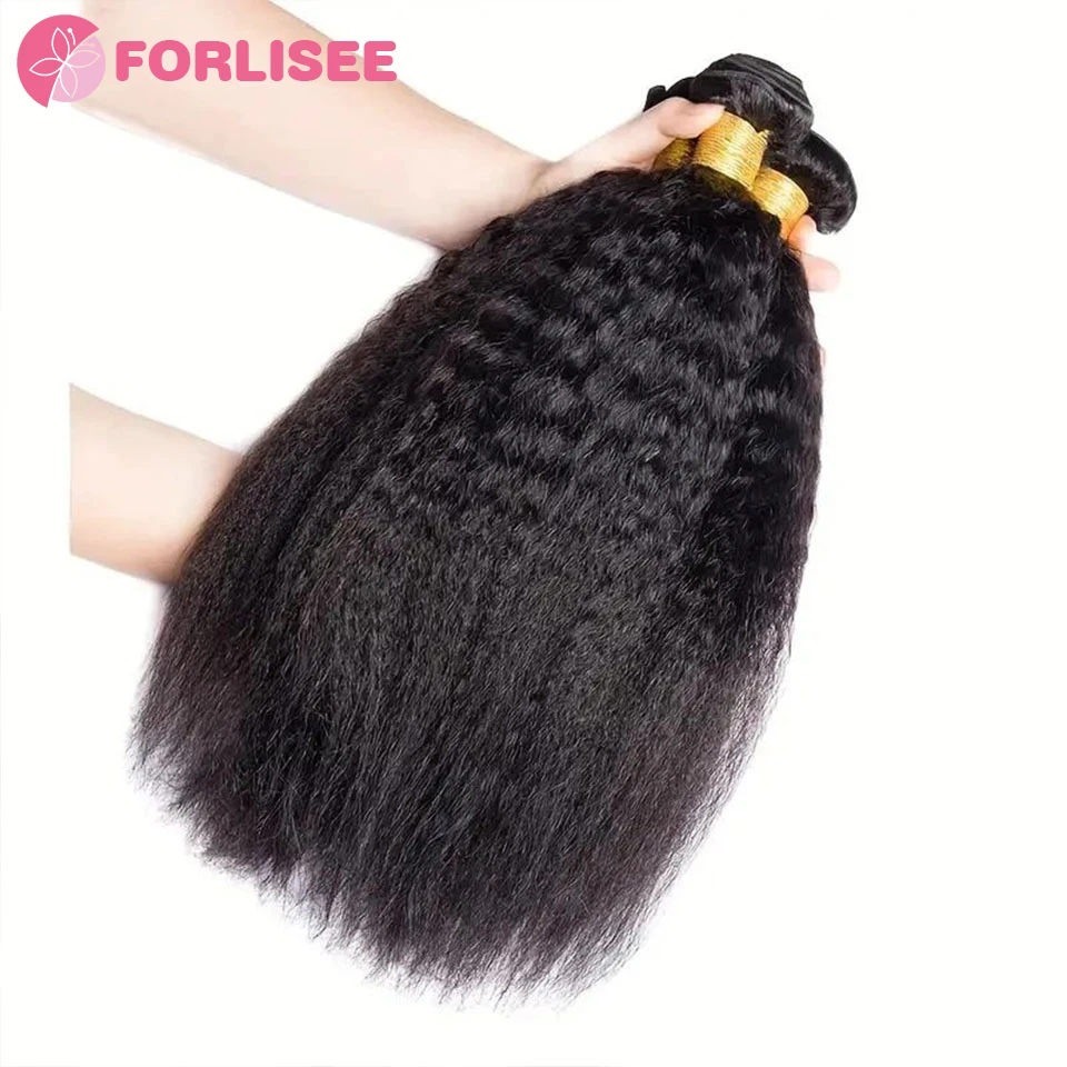 Synthetic Kinky Straight Peruvian Hair Weave Bundles Heat-resistant chemical fiber Bundles Extensions for Women Coarse Yaki Weft