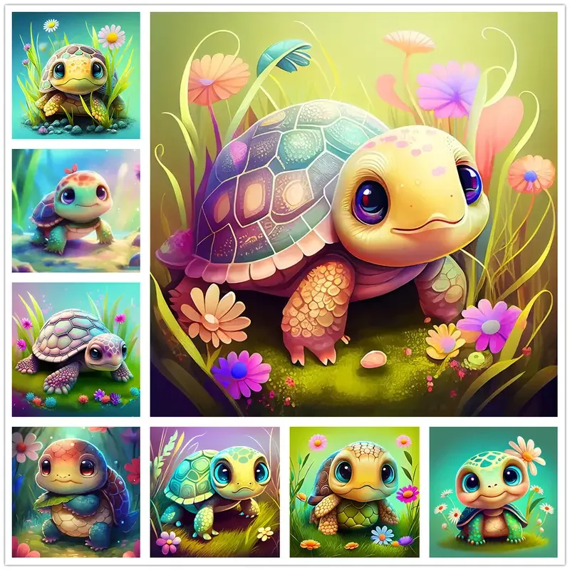 5D Diamond Painting Colorful Turtle Kit