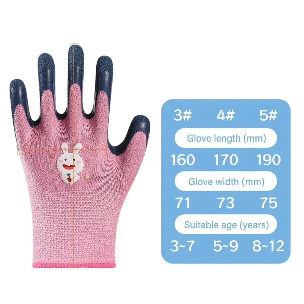 Cartoon Animal Kids Work Gloves Multi-purpose Gardening Glove Camping Wear Resistant Latex Coated Gloves