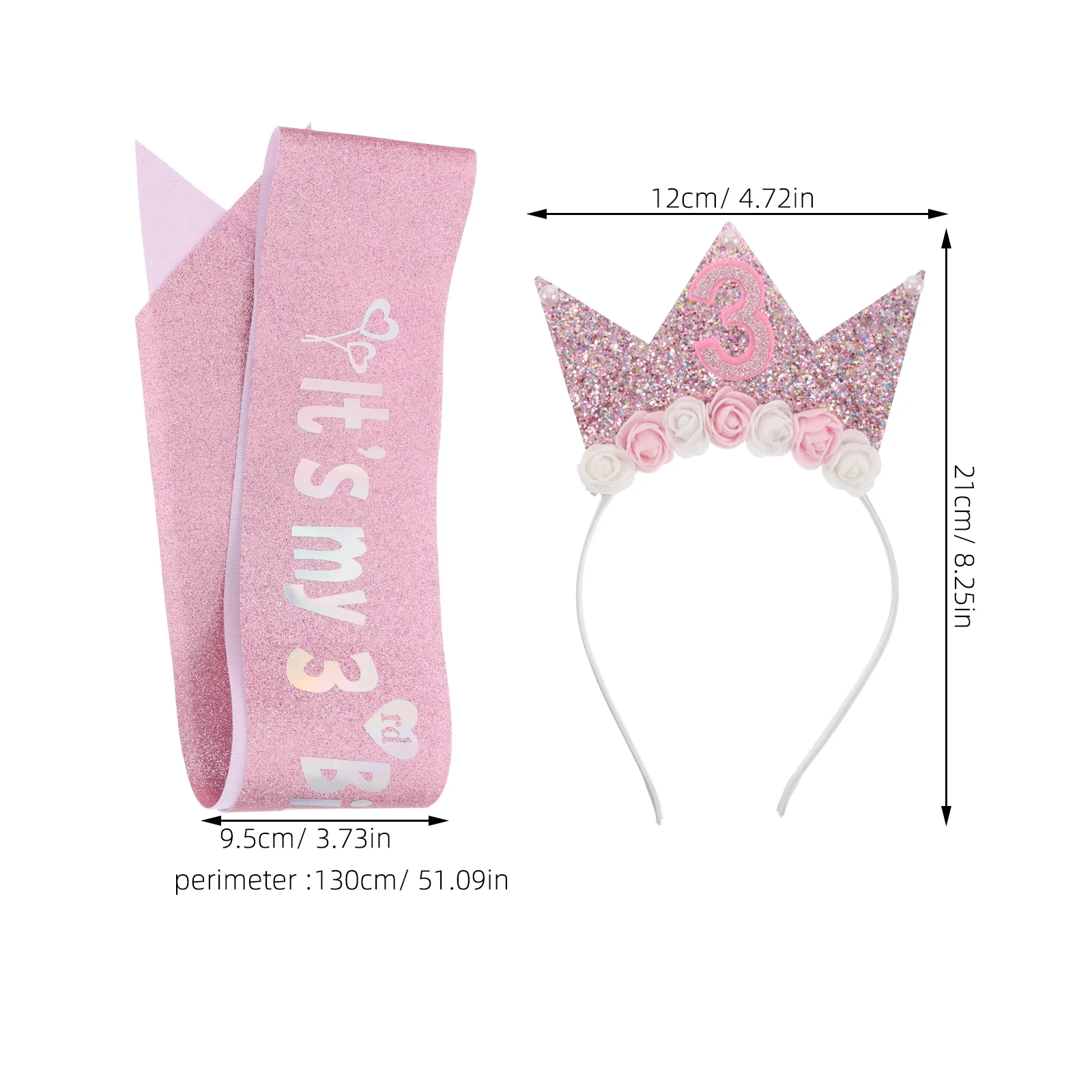 Girls Birthday 3rd Hair Decoration Hair Festive Accessories Party Celebration Crown Supply Infant Decoration