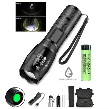 High Power Led Flashlights Zoomable Camping Torch With T6 LED Lamp Beads Waterproof 5 Lighting Modes Multi Function USB Charger