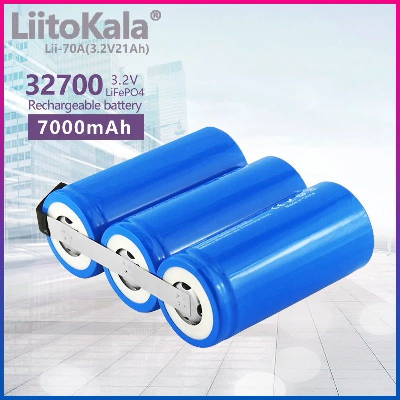 

LiitoKala Lii-70A 3,2 V 21Ah 32700 7000mah 3P LiFePO4 аккумулятор 35A непрерывный разряд максимум 55a аккумулятор высокой мощности