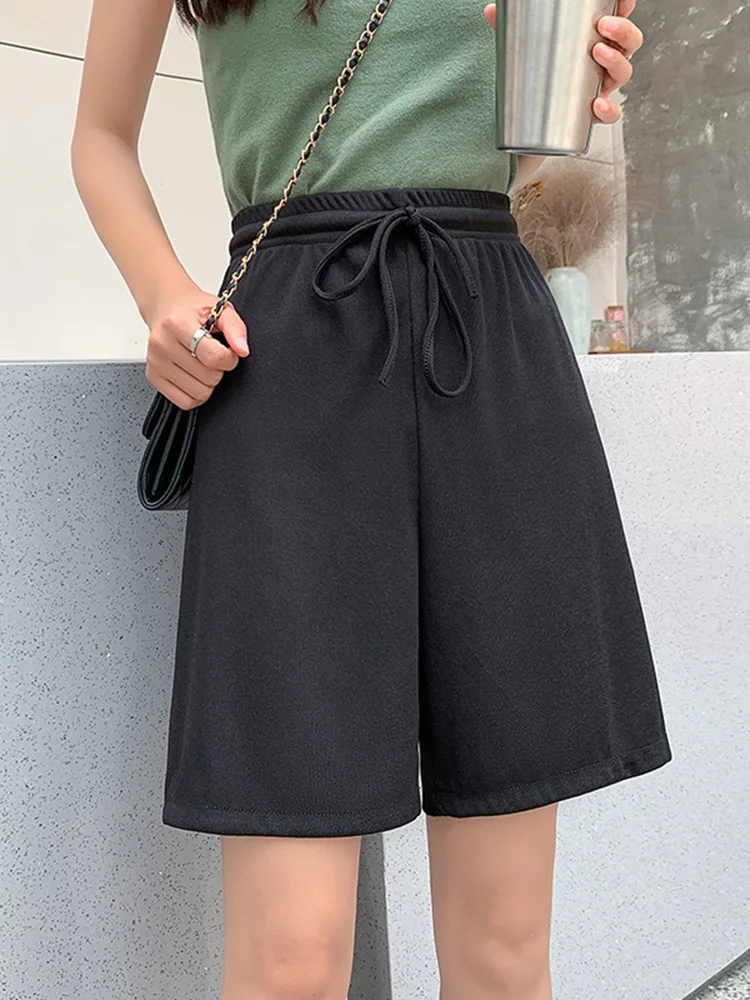 New Women Shorts Summer Casual Loose high waist loose shorts for girls Soft Cool female Outwear Sports shorts