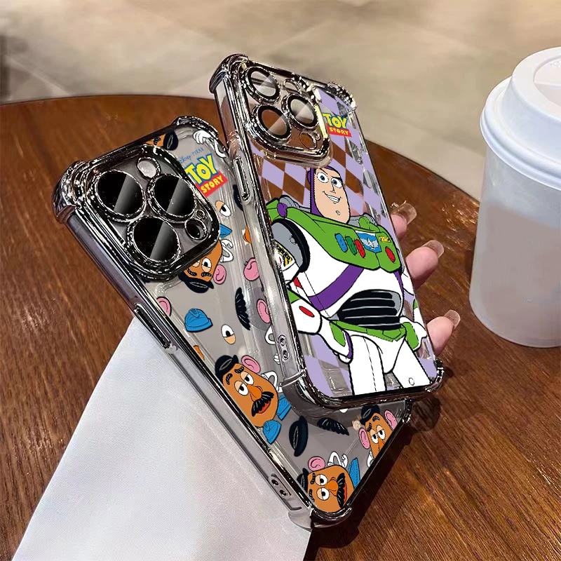 Enhanced Anti-Fall Airbag Phone Case with Plating Design