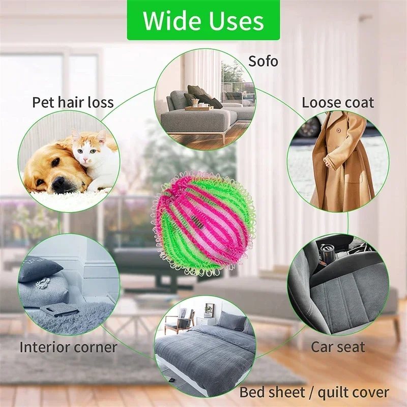 1/18Pcs Hair Remover Laundry Ball Portable Clothes Pet Lint Grab Hair Catcher Ball Washing Machine Hair Remover Cleaning Balls 6