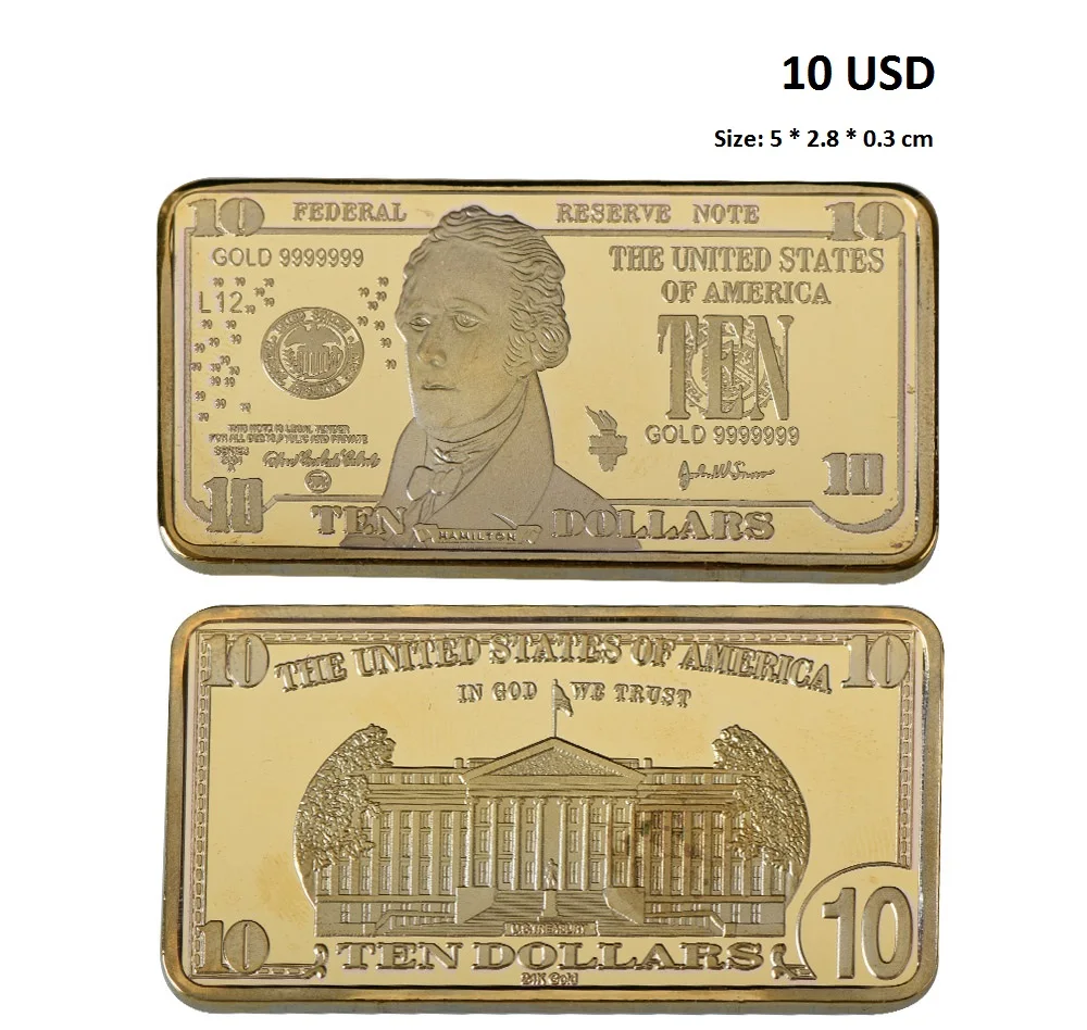 Luxurious Gold/Silver Plated US Dollar Design Souvenir Coin Set - Elegant Collectible and Business Gift
