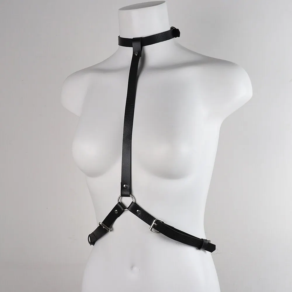 Leather Belt Women Leather Round Neck Adjustable Belt Fashion Punk Waist