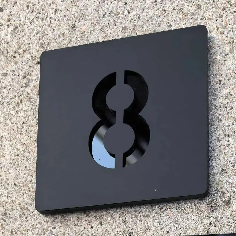 ป้ายเลขที่บ้านอะคริลิคขนาดใหญ่แบบกำหนดเอง ป้ายที่อยู่บ้าน ป้ายถนน ตัวอักษร 3 มิติ ป้ายดิจิตอล ป้ายชื่อบ้าน ป้ายตกแต่งบ้านสำหรับภายนอกอาคาร 1