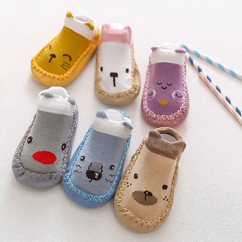 Baby Cute Cartoon Floor Socks for Girls Boys Infant Newborn Children Socks Shoes Boot Anti Slip Soft Sole Toddler Home Shoes